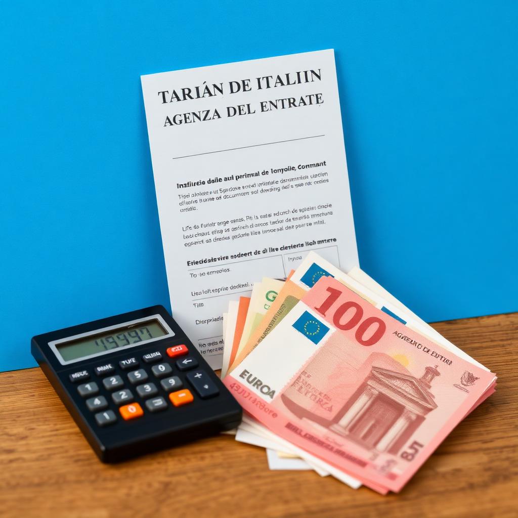 Documenti fiscali italiani Agenzia delle Entrate con calcolatrice ed euro