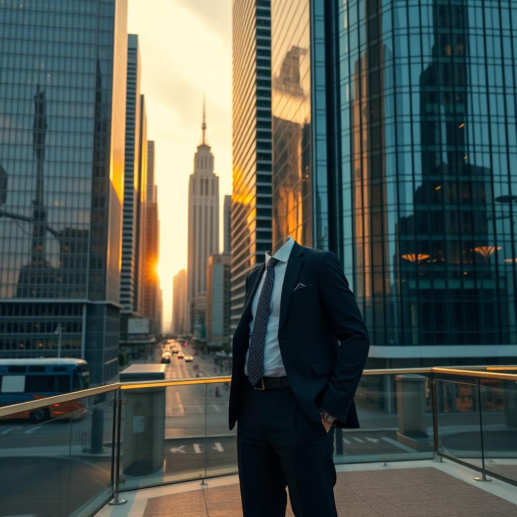 Uomo d'affari nel distretto finanziario di Milano al tramonto