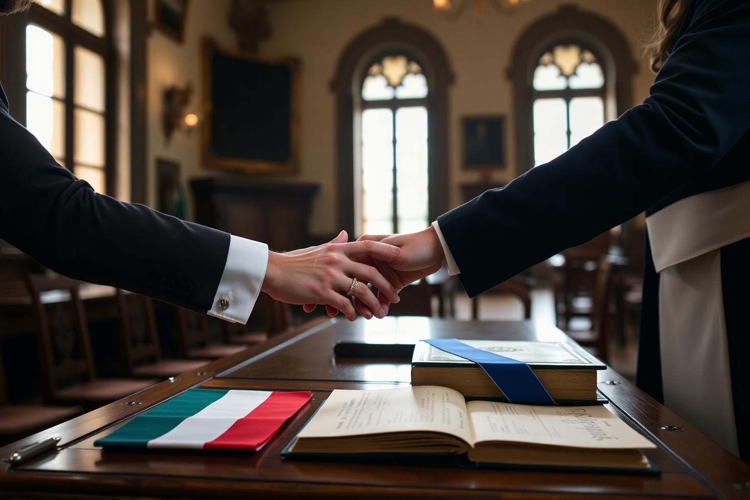 Cerimonia civile nel Comune italiano
